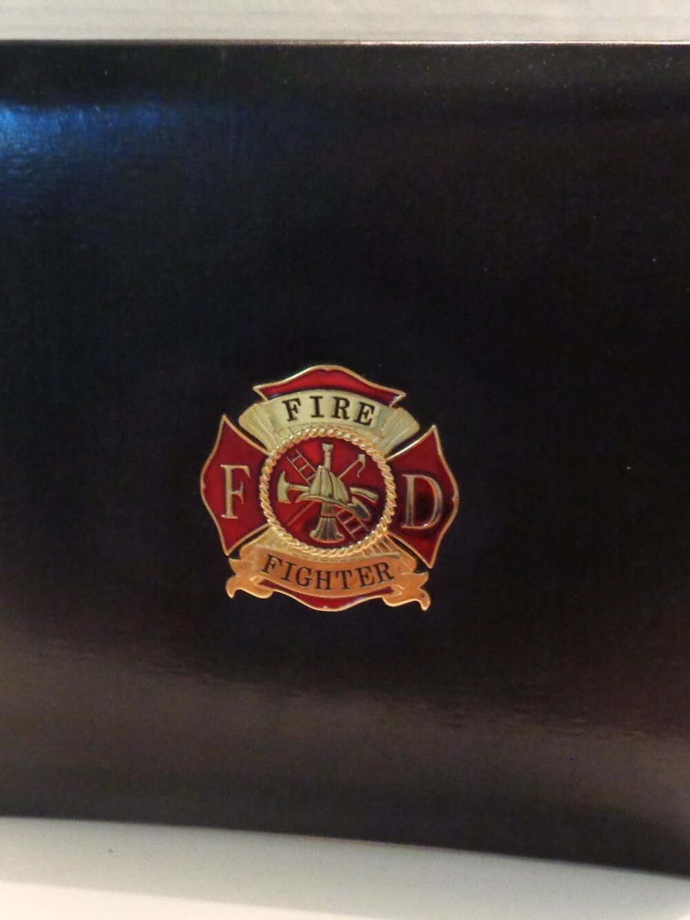 Fire Fighter Leather Scrapbook with Metal Die Cast Fire Department Emblem